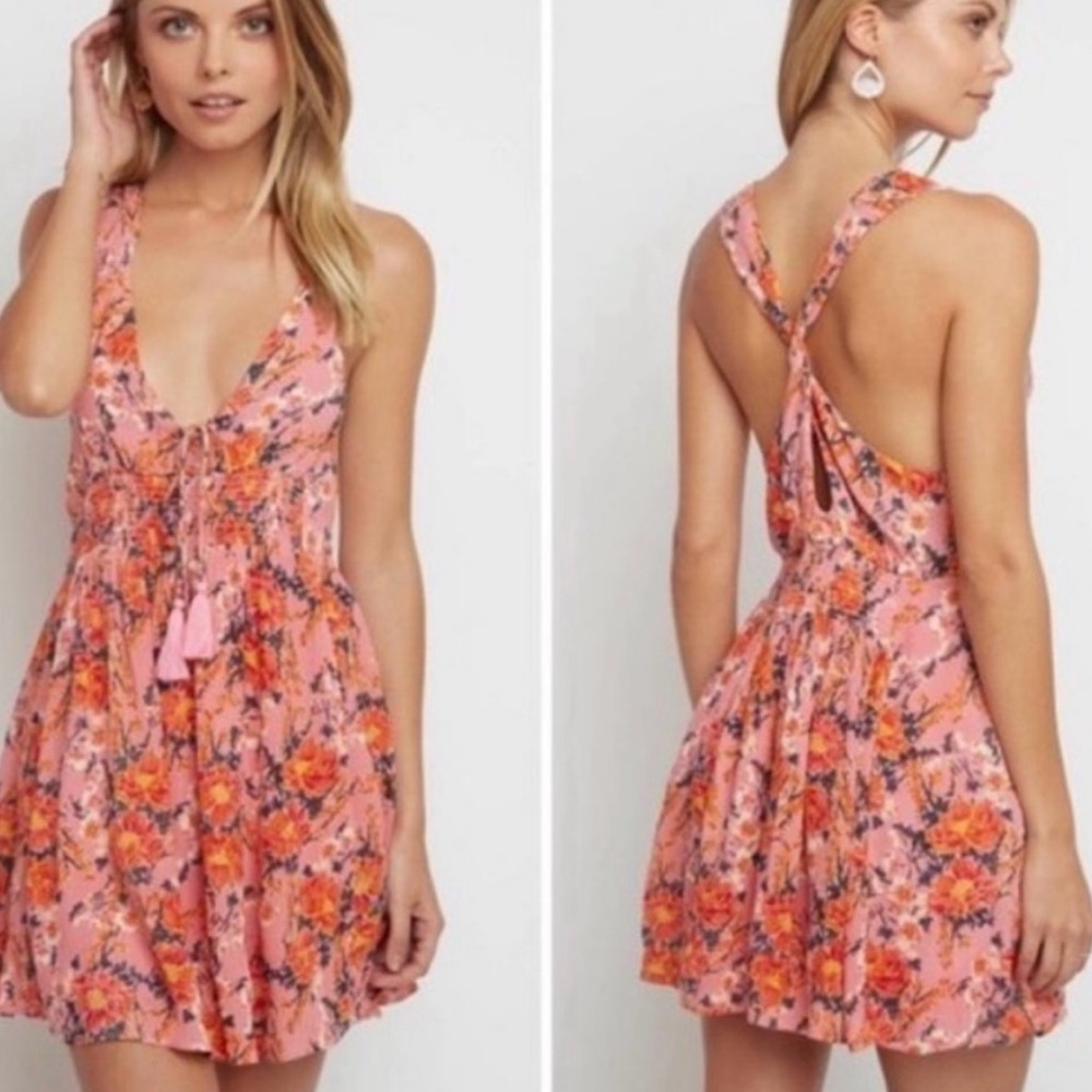 Free people floral mini dress